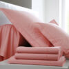 Drap housse rose - Percale Blanc des Vosges